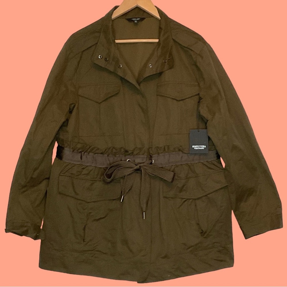 Simply Vera Wang - XXL Olive Green Jacket With Drawstring Waist